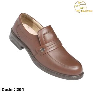 کفش فرزین فدرال ساعتی بی بند قهوه ای مردانه کد ۲۰۱