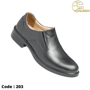 کفش فرزین فدرال بی بند مشکی رو ساده مردانه کد ۲۰۳