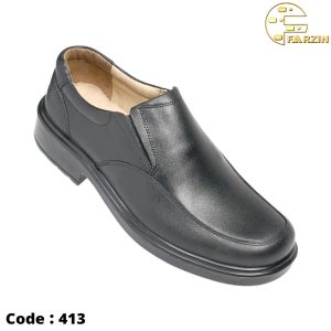 کفش فرزین لرد بی بند مشکی طبیعی مردانه کد ۴۱۳
