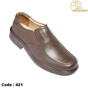 کفش فرزین لرد بی بند قهوه ای طبیعی مردانه کد ۴۲۱