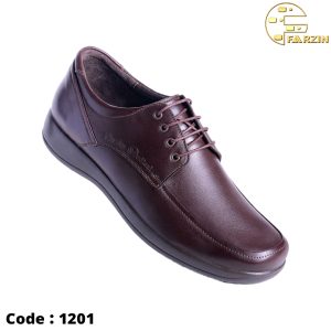 کفش فرزین طبی بندی ساده قهوه ای مردانه کد ۱۲۰۱