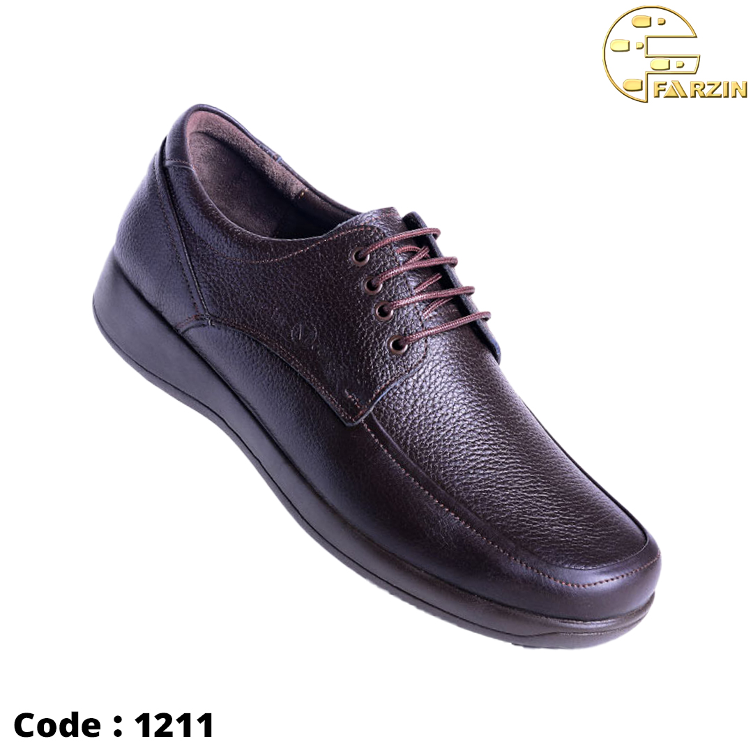 کفش فرزین طبی بندی شرانک قهوه ای مردانه کد ۱۲۱۱