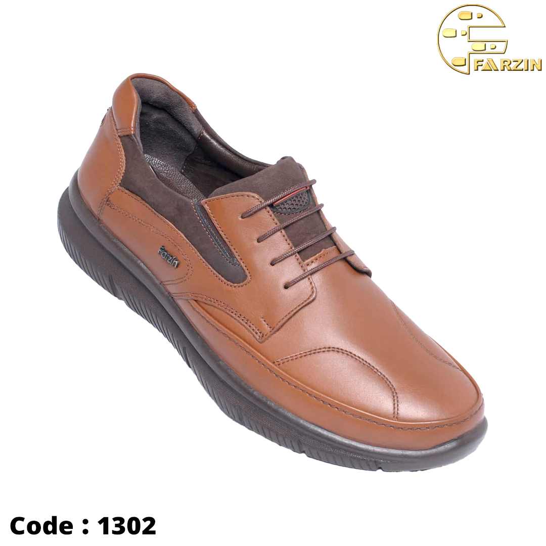 کفش فرزین ونتوسا بندی عسلی مردانه کد ۱۳۰۲