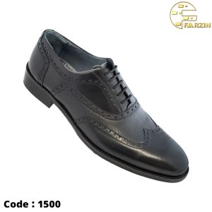 کفش فرزین مجلسی بندی مشکی مردانه کد 1500