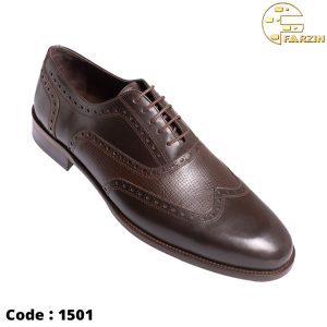 کفش فرزین مجلسی بندی قهوه ای مردانه کد 1501