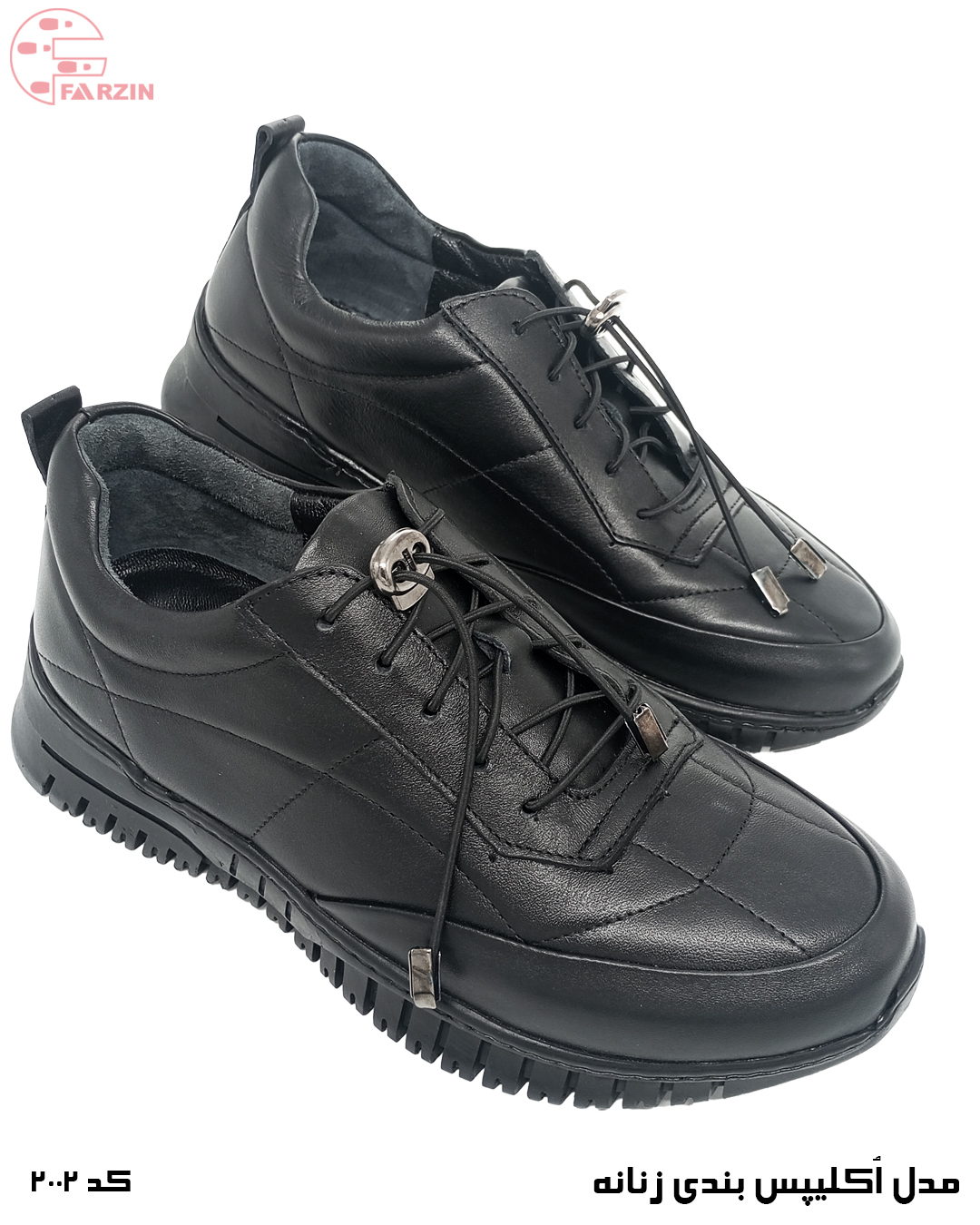 کفش زنانه بندی اکلیپس مشکی مدل 2002 | چرم گاوی تبریز - Image 3