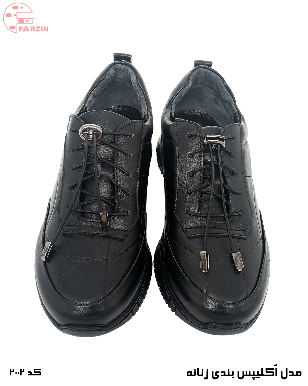 کفش زنانه بندی اکلیپس مشکی مدل 2002 | چرم گاوی تبریز - Image 4