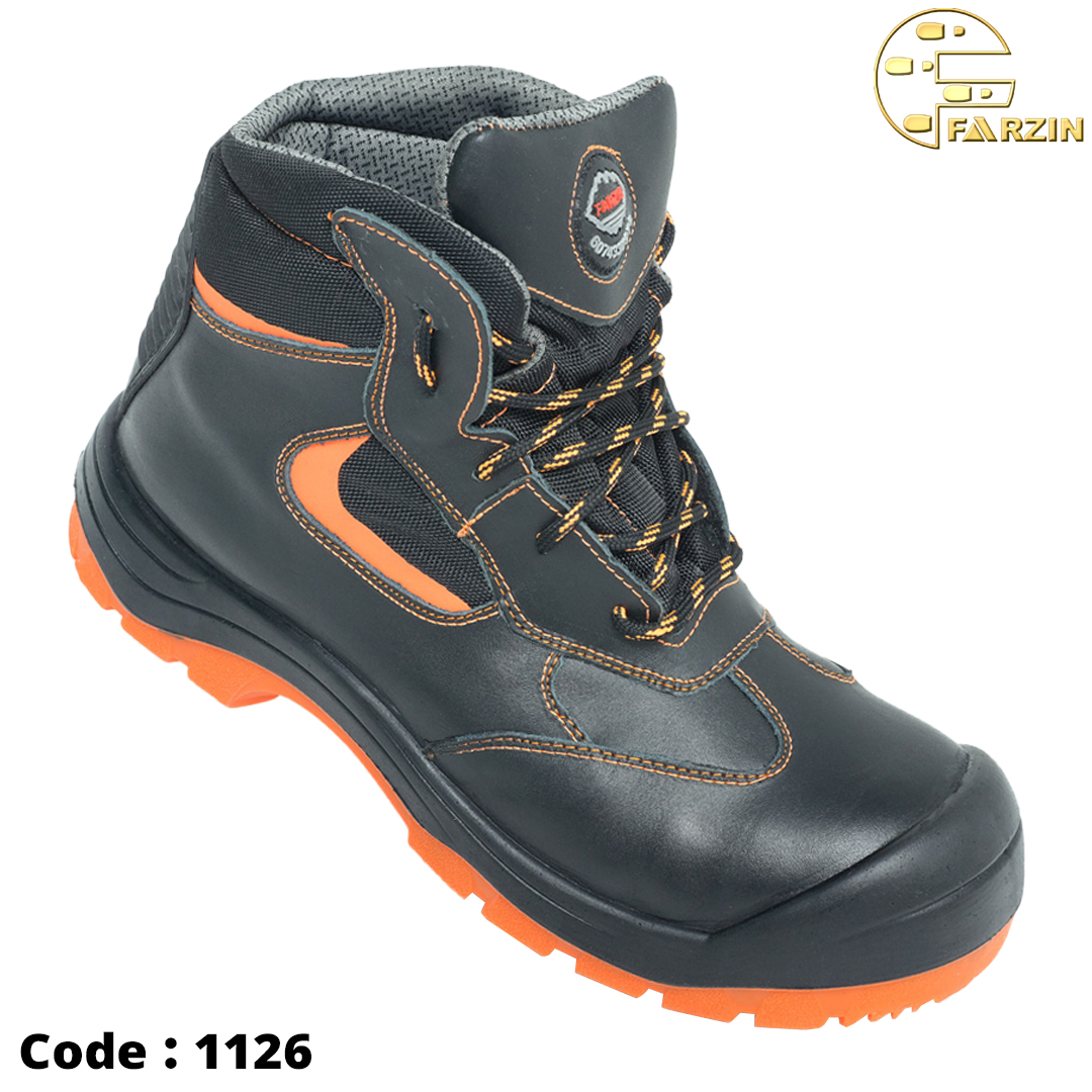 کفش ایمنی فرزین مهندسی عایق برق مکوان بلند کد 1126 | چرم گاوی تبریز