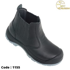 کفش ایمنی فرزین مهندسی ورک‌من کشی ساق بلند مشکی مدل 1155 | چرم گاوی تبریز