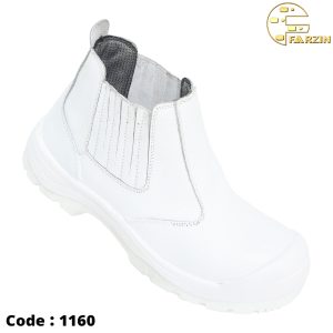 کفش ایمنی فرزین مهندسی ورک‌من کشی ساق بلند سفید کد 1160 | چرم گاوی تبریز