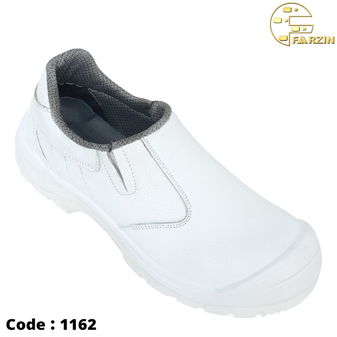 کفش ایمنی فرزین مهندسی ورکمن کشی ساق کوتاه سفید کد 1162