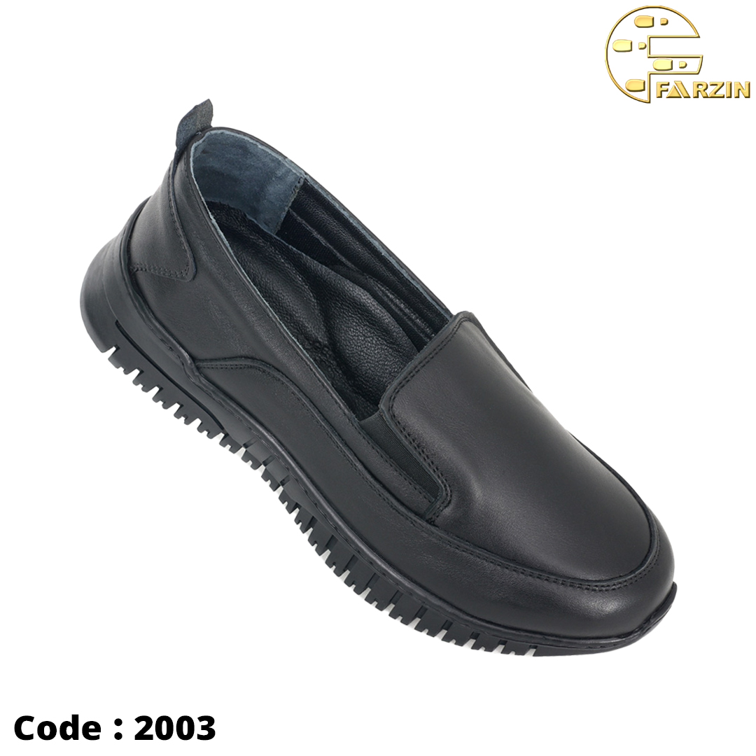 کفش فرزین زنانه کشی اکلیپس مشکی مدل 2003 | چرم گاوی تبریز