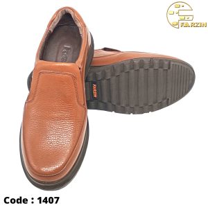 کفش فرزین مدل ویبرام کشی عسلی مردانه کد 1407