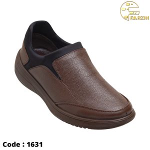 کفش فرزین مدل مرلی کشی قهوه ای مردانه کد 1631